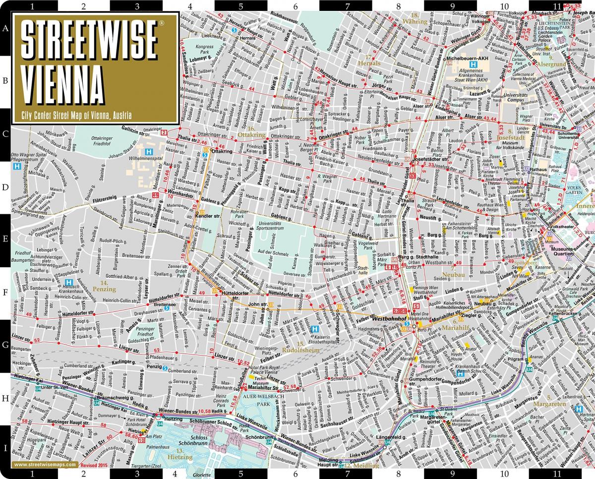 kaupungin katu kartta Wien, Itävalta