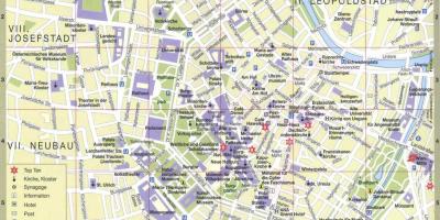 Wienin kaupungin turisti kartta