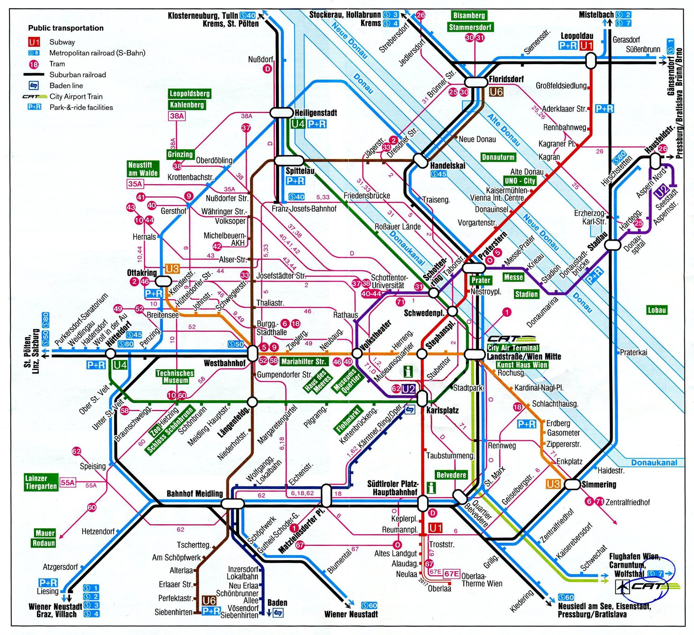 Wien Itävalta juna kartta - Kartta Wien, Itävalta juna (Itävalta)