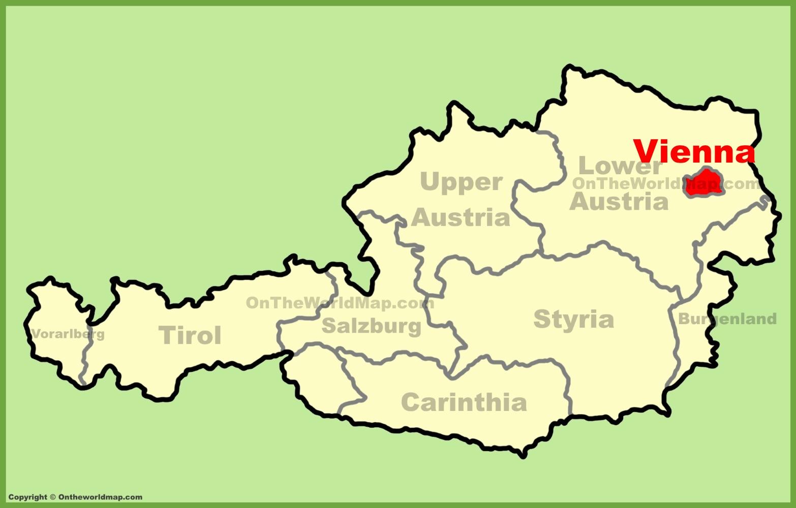 Wien Itävalta kartta - Wien Itävalta kartta (Itävalta)