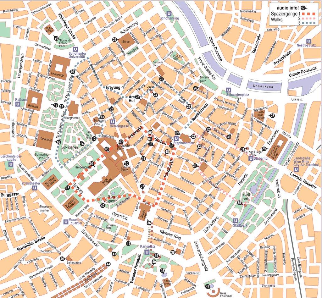 wienin keskustan kartta Wienin Kaupungin Kartta Wien Itavalta Kaupungin Keskustan Kartta Itavalta wienin keskustan kartta