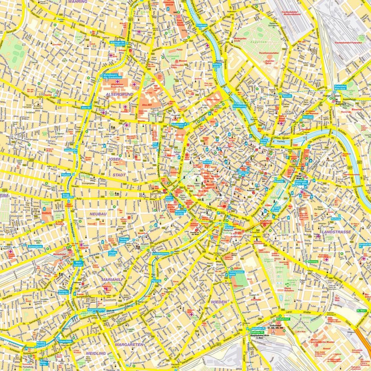 Wienin kantakaupungin kartta