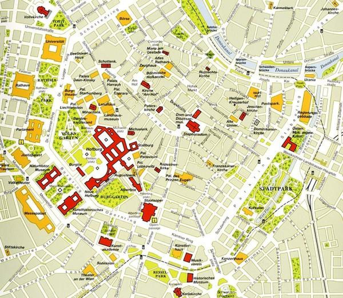 Wienin historiallinen keskusta kartta
