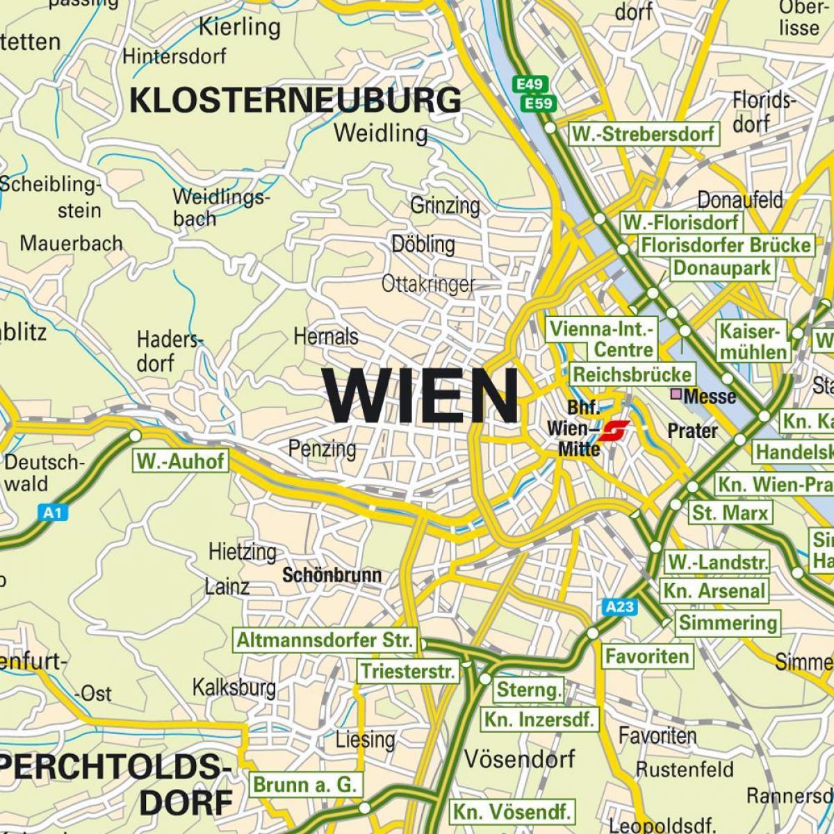 Wienin nähtävyydet kartta