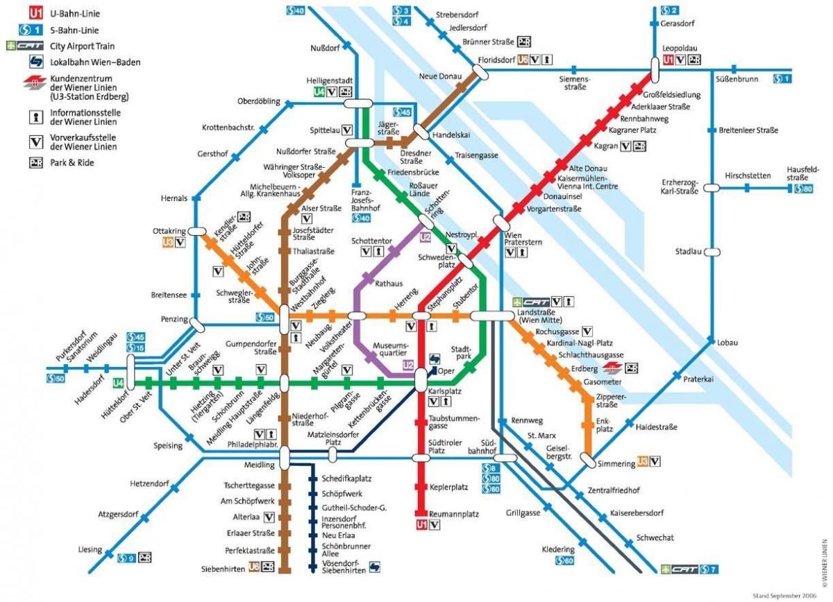 Wienin julkinen liikenne kartta