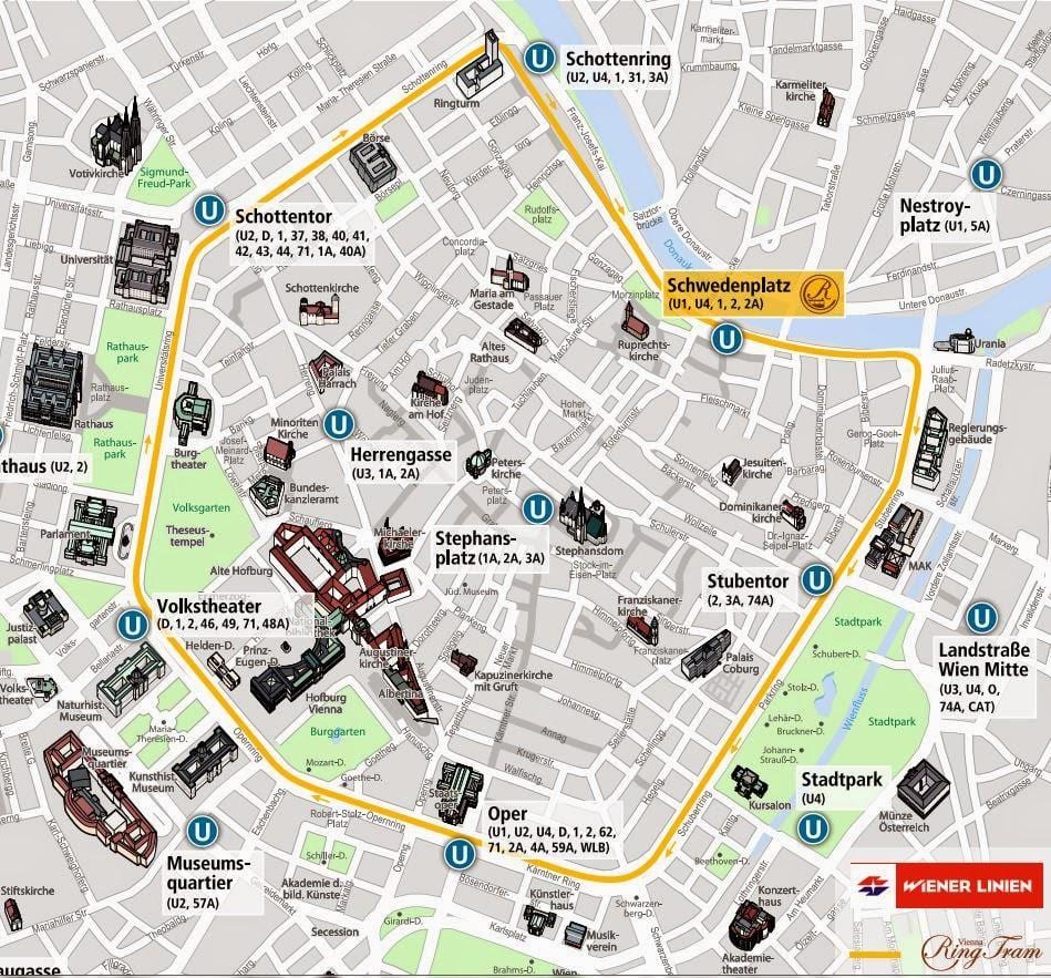 Wien raitiovaunu kartta 2016