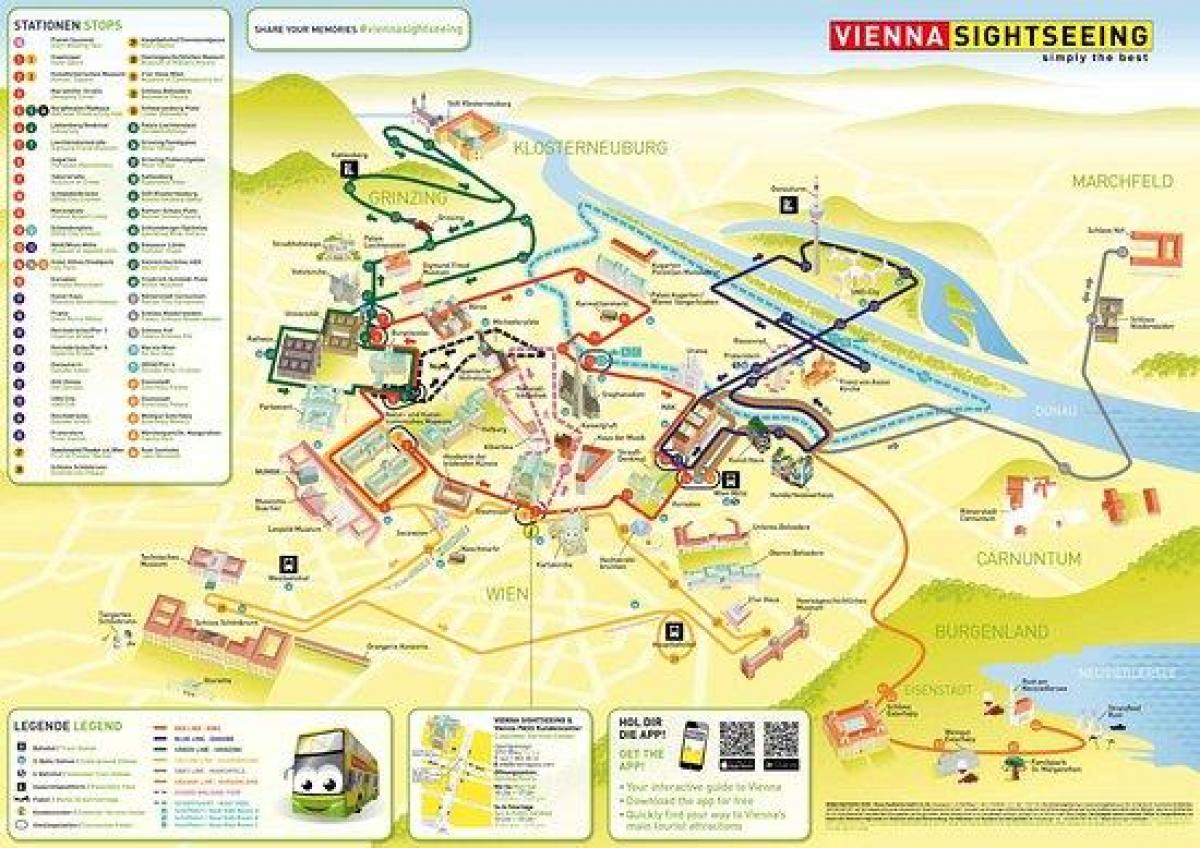 Kartta Wien sightseeing bus