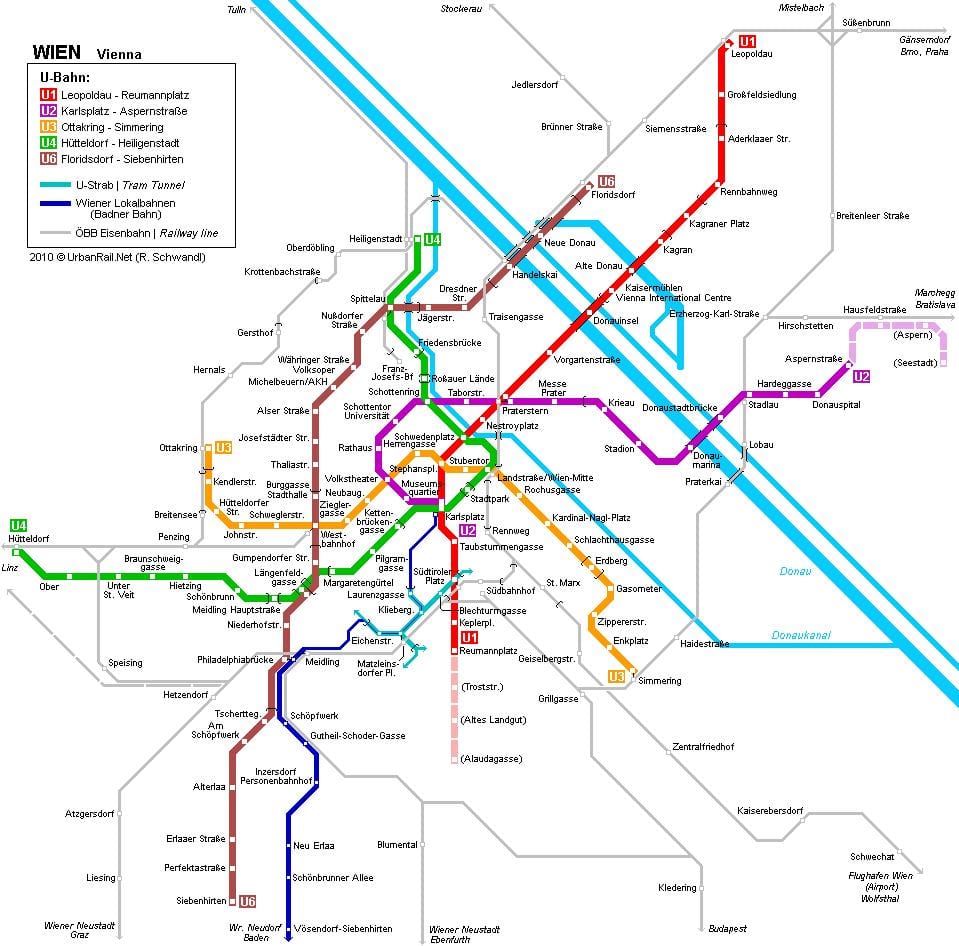 Wien s bahn kartta