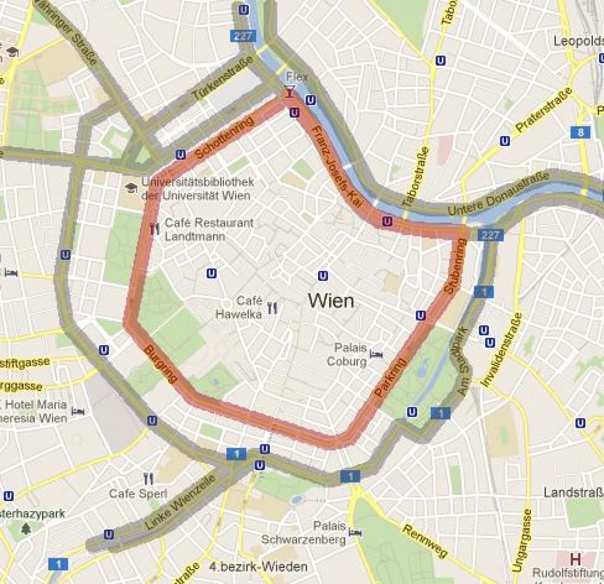 Wienin 7. kaupunginosassa kartta