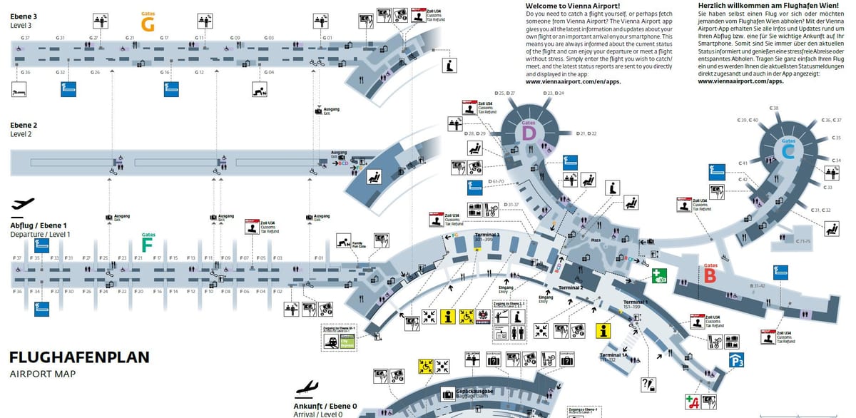 Wien Itävalta lentokenttä kartta