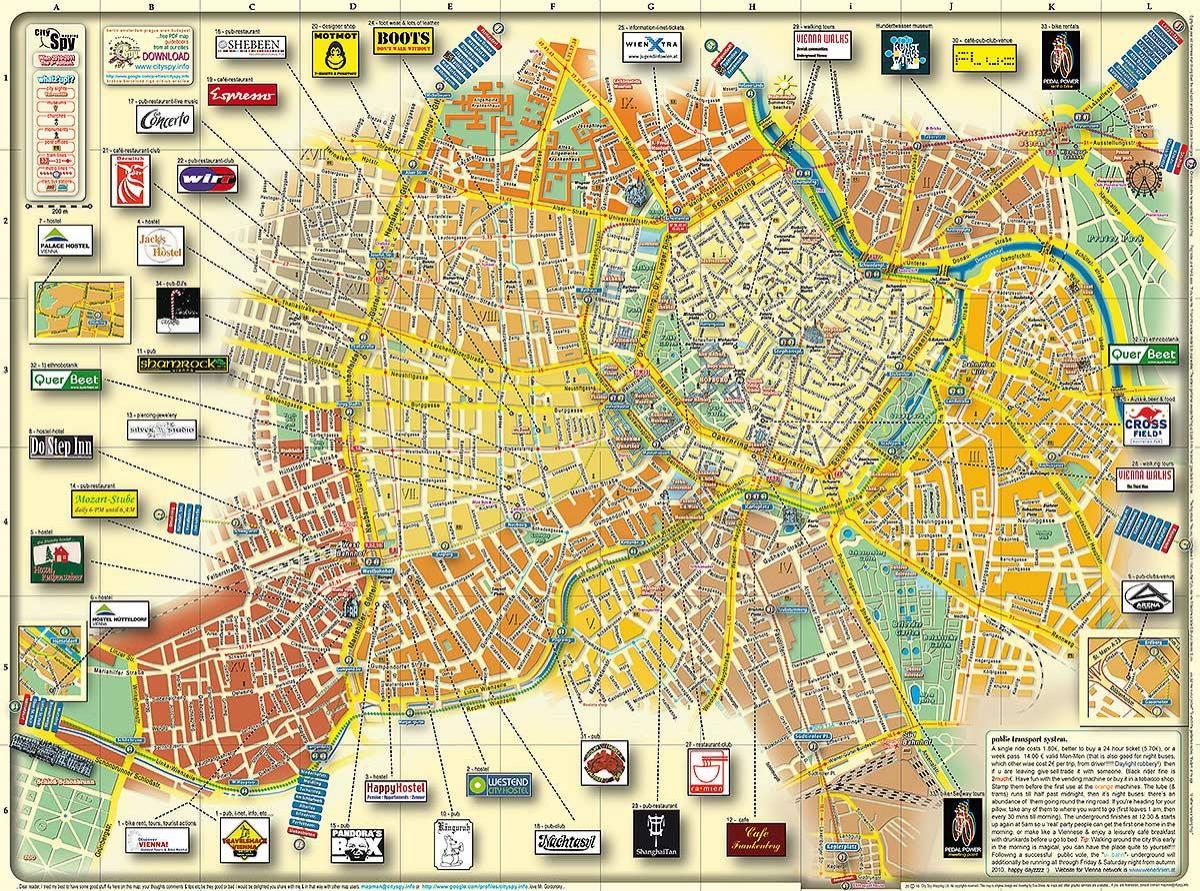 Wien, Itävalta kaupungin kartta