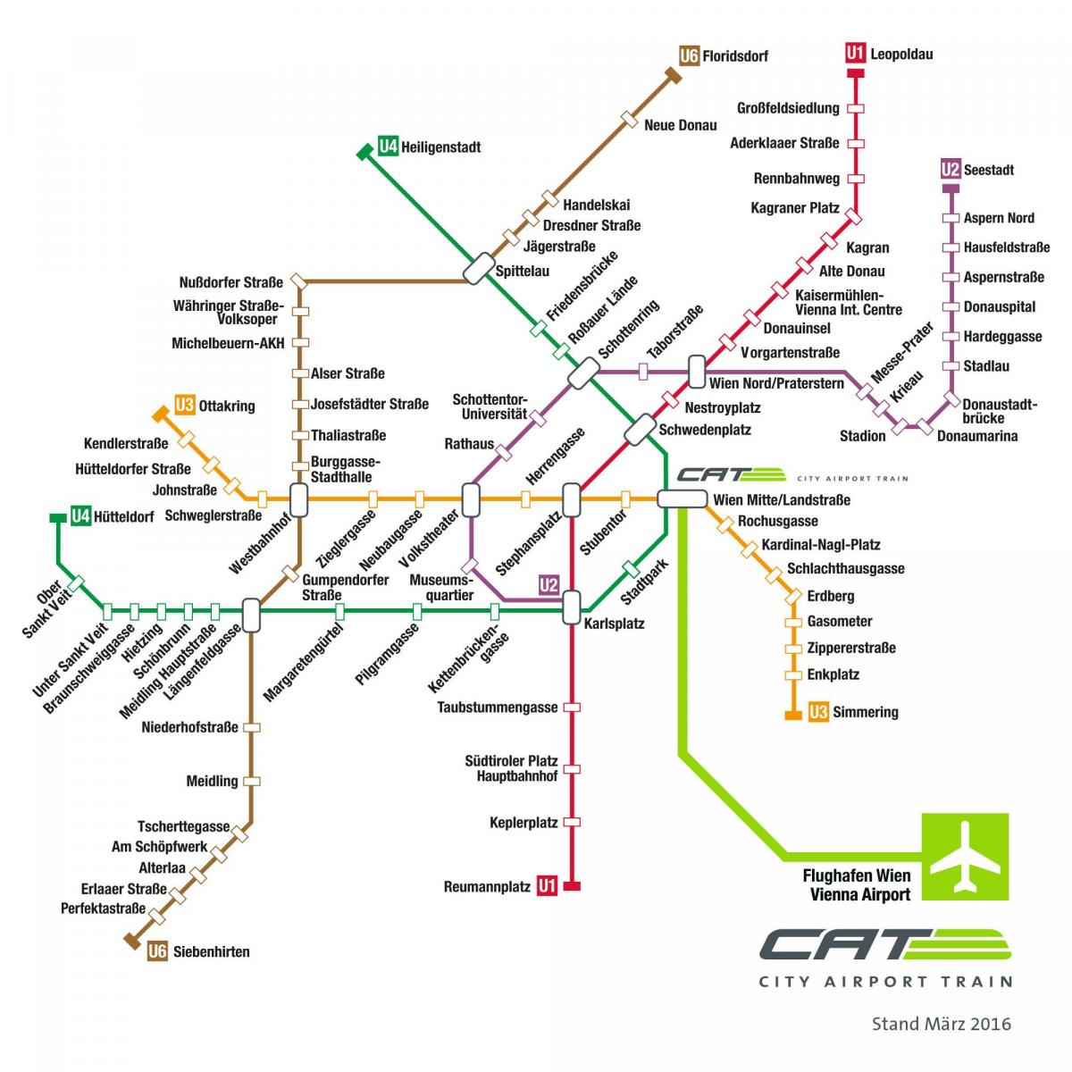 Wienin lentokentän juna-asema kartta