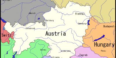 Kartta Wienin ja ympäröivän alueen