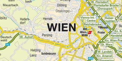 Kartta osoittaa Wien