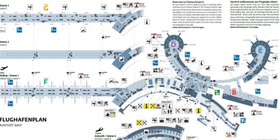 Wien Itävalta lentokenttä kartta