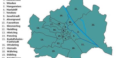 Wien piirit kartta
