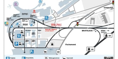 Kartta Wien lentokenttä pysäköinti