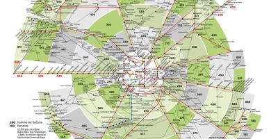 Kartta Wienin liikenteen alueet