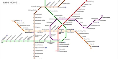 Raitiovaunu d Wienin kartta